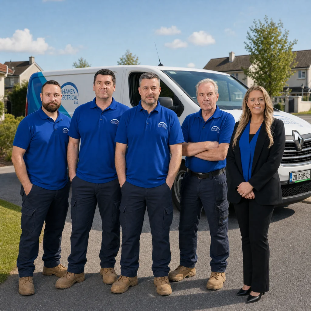 Haven Electrical team with branded van in Cork