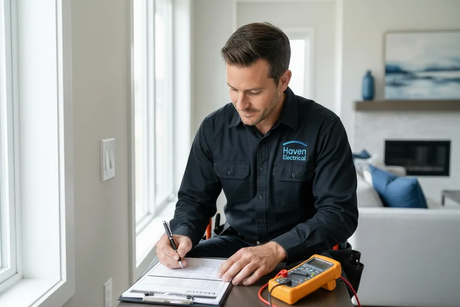 Haven Electrical electrician performing electrical testing and inspection in Cork