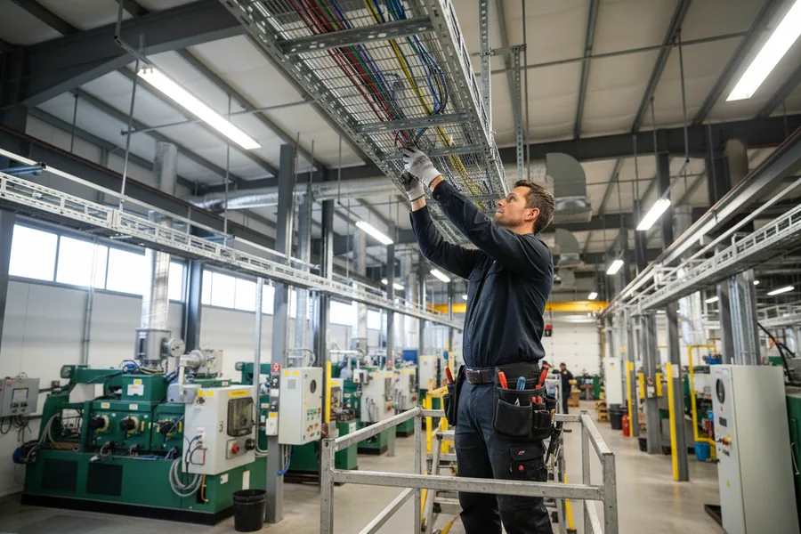 Haven Electrical electrician wiring industrial machinery in a Cork facility