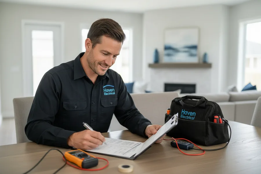 Haven Electrical electrician issuing an electrical safety certificate in Cork